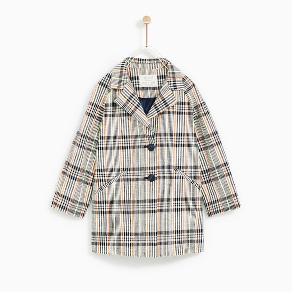 girls checked coat